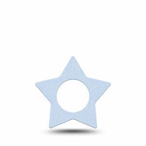 ExpressionMed Light Wash Jeans Freestyle Libre 2 and Libre 2 Plus Star Shape Tape, Abbott Lingo, Single Tape Basic Light Blue, Adhesive Tape CGM Design