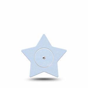ExpressionMed Light Wash Jeans Freestyle Libre 2 and Libre 2 Plus Star Shape Tape, Abbott Lingo, Single Tape and Single Sticker Basic Light Blue, Adhesive Tape CGM Design