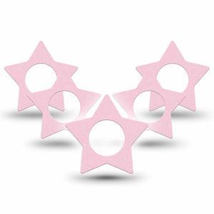 ExpressionMed Baby Pink Freestyle Libre 2 and Libre 2 Plus Star Shape Tape, Abbott Lingo, 5-Pack Tape Solid Baby Pink, Adhesive Tape CGM Design