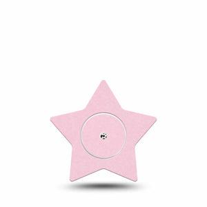 ExpressionMed Baby Pink Freestyle Libre 2 and Libre 2 Plus Star Shape Tape, Abbott Lingo, Single Tape and Single Sticker Solid Baby Pink, Adhesive Tape CGM Design