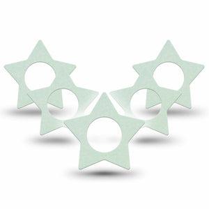 ExpressionMed Mint Green Freestyle Libre 2 and Libre 2 Plus Star Shape Tape, Abbott Lingo, 5-Pack Tape Color Sample Inspired, Adhesive Tape CGM Design
