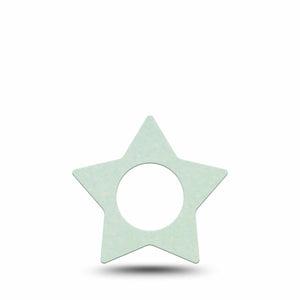 ExpressionMed Mint Green Freestyle Libre 2 and Libre 2 Plus Star Shape Tape, Abbott Lingo, Single Tape Mint Green Solid Color, Adhesive Tape CGM Design