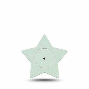 ExpressionMed Mint Green Freestyle Libre 2 and Libre 2 Plus Star Shape Tape, Abbott Lingo, Single Tape and Single Sticker Mint Green Solid Color, Adhesive Tape CGM Design
