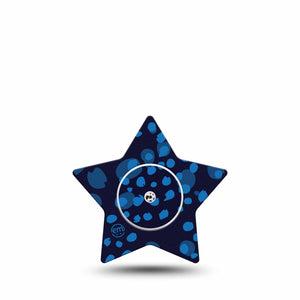ExpressionMed Blue Drops Freestyle Libre 2 and Libre 2 Plus Star Shape Tape, Abbott Lingo, Single Tape and Single Sticker Drops Of Blue Inspired, Adhesive Tape CGM Design