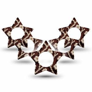 ExpressionMed Cozy Sweater Freestyle Libre 2 and Libre 2 Plus Star Shape Tape, Abbott Lingo,  5-Pack Tape Ivory Knitted Inspired Florals, Adhesive Tape CGM Design