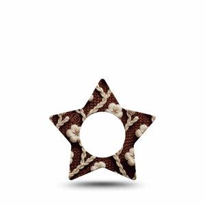 ExpressionMed Cozy Sweater Freestyle Libre 2 and Libre 2 Plus Star Shape Tape, Abbott Lingo, Single Tape Autumn Knit Inspired, Adhesive Tape CGM Design