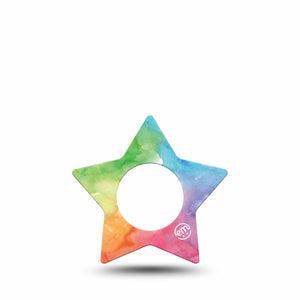ExpressionMed Rainbow Clouds Libre Star Tape multicolor plaster design, Abbott Lingo