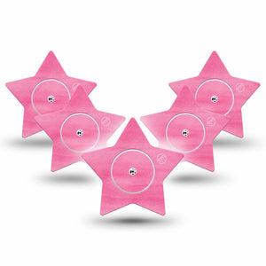 ExpressionMed Pink Horizion Libre Star Tape 5-Pack Sticker and Tape barbie patch design, Abbott Lingo