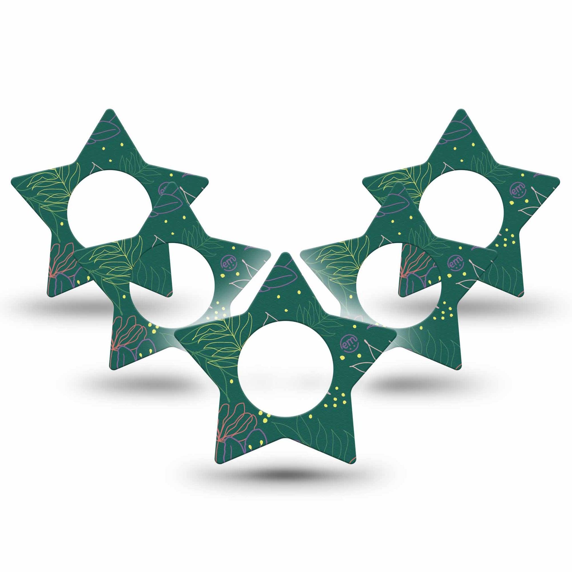 ExpressionMed Graphic Petals Freestyle Libre 2 and Libre 2 Plus Star Shape Tape, Abbott Lingo, 5-Pack Tape Graphic Petals, Adhesive Tape CGM Design