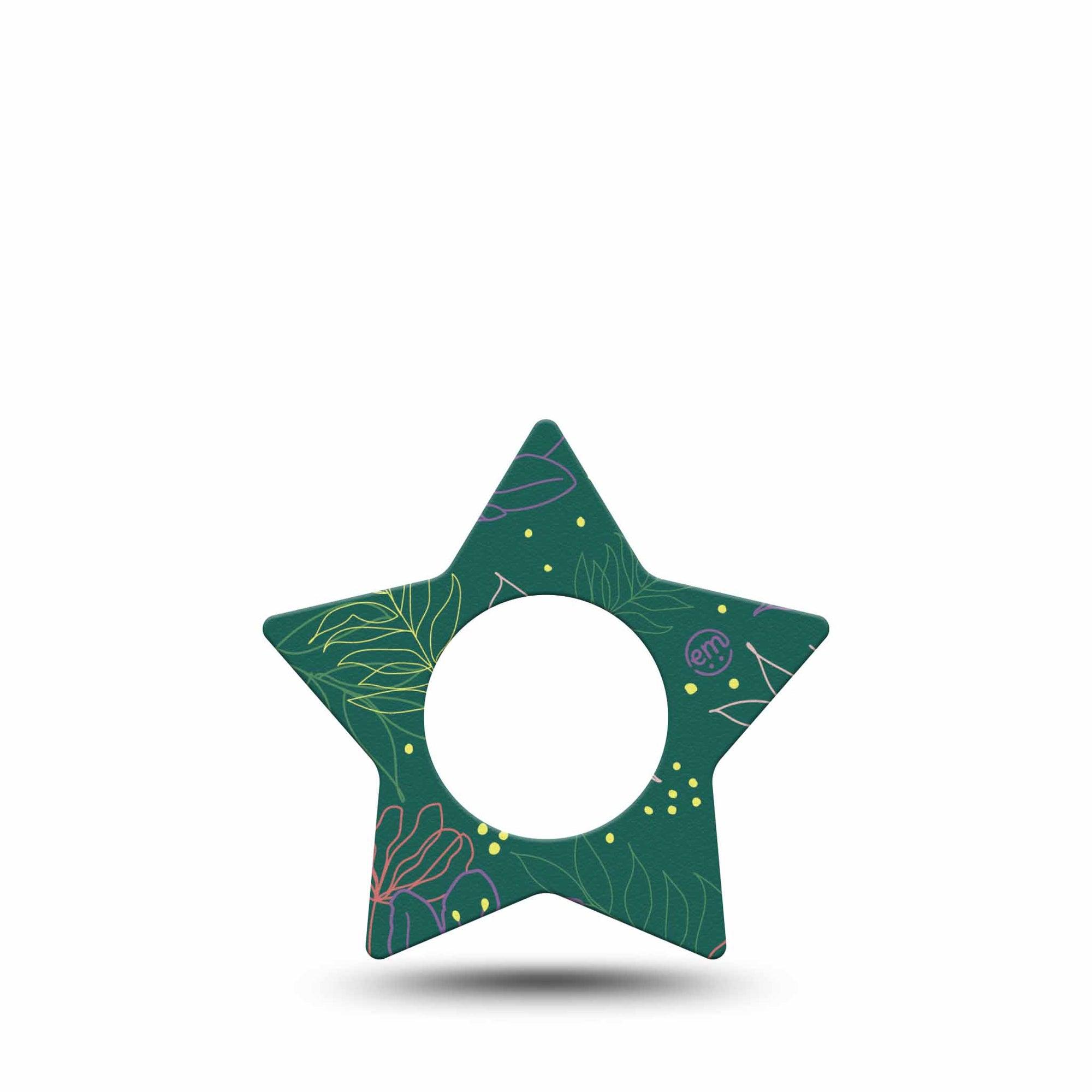 ExpressionMed Graphic Petals Freestyle Libre 2 and Libre 2 Plus Star Shape Tape, Abbott Lingo, Single Tape Colorful Petals, Adhesive Tape CGM Design