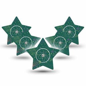 ExpressionMed Graphic Petals Freestyle Libre 2 and Libre 2 Plus Star Shape Tape, Abbott Lingo, 5-Pack Tape and 5-Pack Sticker Artistic Blooms, Adhesive Tape CGM Design