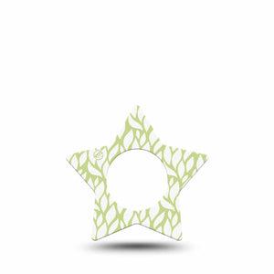 ExpressionMed Sage Greens Freestyle Libre 2 and Libre 2 Plus Star Shape Tape, Abbott Lingo, Single Tape Soft Verdant, Adhesive Tape CGM Design