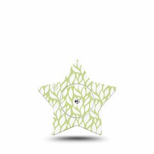 ExpressionMed Sage Greens Freestyle Libre 2 and Libre 2 Plus Star Shape Tape, Abbott Lingo, Single Tape and Single Sticker Soft Verdant, Adhesive Tape CGM Design
