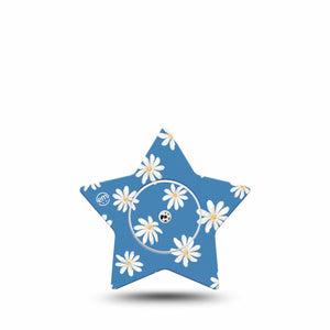 ExpressionMed Painted Daisies Freestyle Libre 2 and Libre 2 Plus Star Shape Tape, Abbott Lingo, Single Tape and Single Sticker Painted Artwork Themed, Adhesive Tape CGM Design