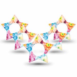 ExpressionMed Watercolor Poppies Freestyle Libre 2 Star Shape 5-Pack  Plaster CGM Design, Abbott Lingo