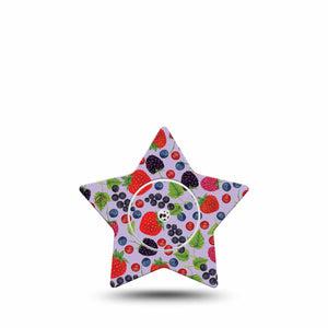 Wild Berries Libre Star Tape raspberry star shaped design, Abbott Lingo with center sticker