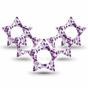 ExpressionMed Textured Petals Freestyle Libre 2 Star Shape Tape, Abbott Lingo,  5-Pack Spring Petals Adhesive Tape CGM Design