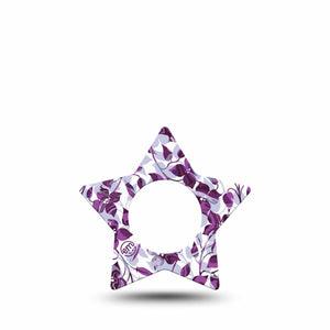 ExpressionMed Textured Petals Freestyle Libre 2 Star Shape Tape, Abbott Lingo,  Single Tape Embossed Petals Adhesive Tape CGM Design