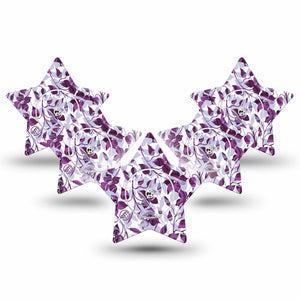 ExpressionMed Textured Petals Freestyle Libre 2 Star Shape Tape, Abbott Lingo,  5-Pack Tape and 5-Pack Sticker Smooth Petals Adhesive Tape CGM Design