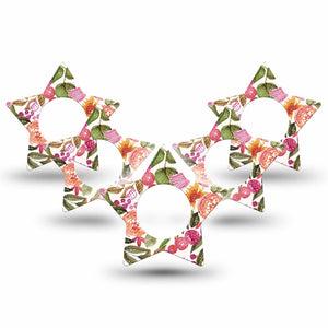 ExpressionMed Spring Bouquet Freestyle Libre 2 Star Shape Tape, Abbott Lingo,  5-Pack Springtime Bouquet Adhesive Tape CGM Design