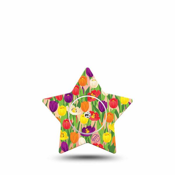 Tulips Libre Star Tape spring flowers plaster design, Abbott Lingo with Center Sticker