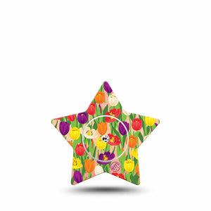 Tulips Libre Star Tape spring flowers plaster design, Abbott Lingo with Center Sticker