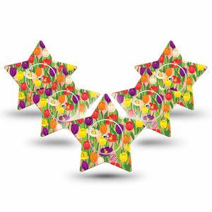 Tulips Libre Star Tape 5-Pack dutch tulip design, Abbott Lingo with Center Stickers