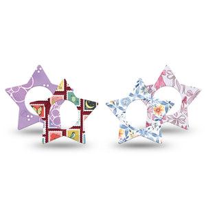 ExpressionMed Darling Details Freestyle Libre, Libre 2 Plus, and Abbott Lingo Star, 4-Pack Tape, Delicate prints Waterproof Sensor Cover for CGM