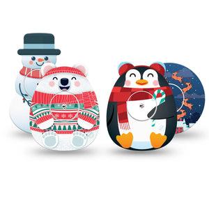 ExpressionMed Jingle All The Way Variety Pack Freestyle Libre Tape, Abbott Lingo, 4-Pack Tape and 4-Pack Sticker Variety Christmas-Themed Tapes, Fixing Ring Tape Continuous Glucose Monitor Design