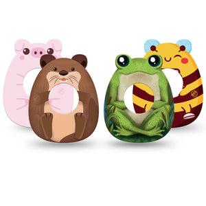 ExpressionMed Buzz, Boink and Splash Variety Pack Freestyle Libre 2 and Libre 2 Plus Gumdrop Shape Tape, Abbott Lingo, 4-Pack Tape Variety Adorable Stuffed Animal Inspired, Patch CGM Design