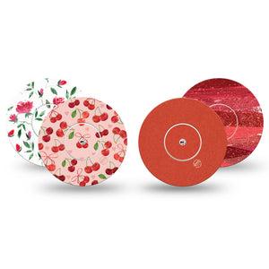 ExpressionMed Crimson Variety Pack Freestyle Libre and Libre 2 Plus Sticker and Tape, Abbott Lingo, Fun Romantic Motifs, Adhesive Sticker and Tape Design Continuous Glucose Monitor Design