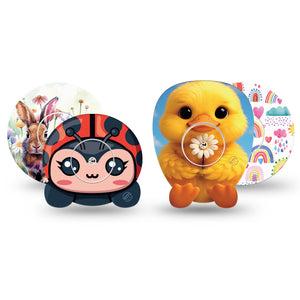 ExpressionMed Spring Friends Freestyle Libre, Libre 2 Plus, and Abbott Lingo, tape and sticker  Happy springtime friends Adhesive Tape for CGM
