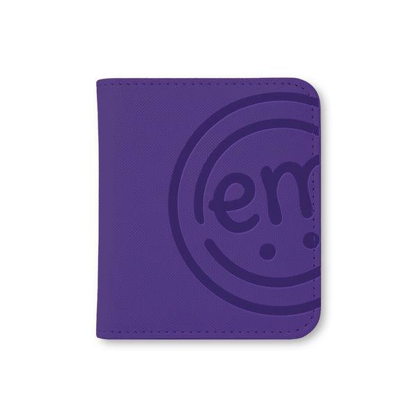 A purple-colored storage case designed like a photo book to keep all your ExpressionMed sensor patches organized and easy to find.