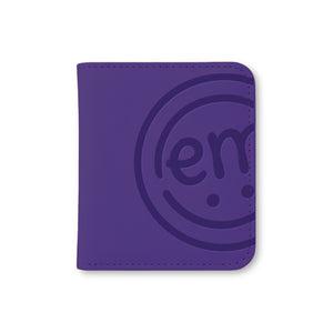 A purple-colored storage case designed like a photo book to keep all your ExpressionMed sensor patches organized and easy to find.