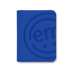 A bold royal sapphire-blue storage book that keeps your colorful ExpressionMed patches visible and neat.