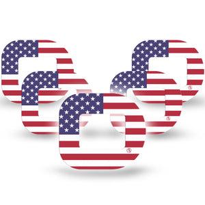 ExpressionMed US Flag Tandem Mobi Tape 5-Pack Tape Patriotic Symbol Adhesive Tape Pump Design