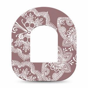 ExpressionMed Henna Omnipod, Single Tape Delicate bees flowers Accessories For Insulin Pump