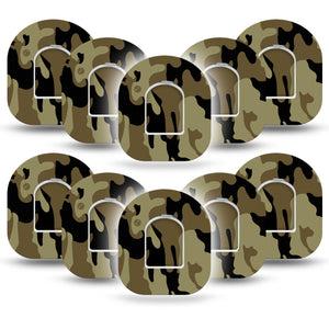 ExpressionMed Camo Pod 10-Pack Tapes and 10-Pack Stickers, Army Print Patch Pump Design