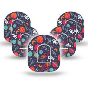 ExpressionMed Space Pod Cover Tape 5-Pack Stickers and Tape, Interstellar themed Overlay Patch Pump Design