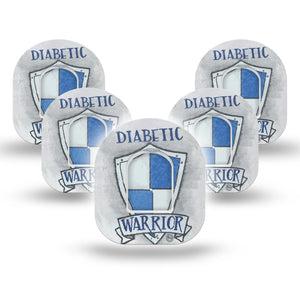 ExpressionMed Grey Diabetic Warrior Omnipod Tape 5-Pack Stickers and Tapes