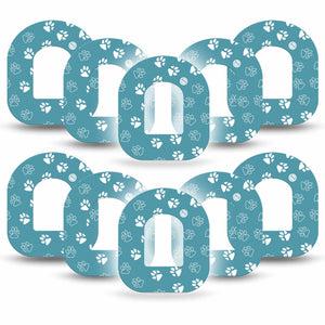 ExpressionMed Blue and White Pawprints Omnipod Tape 10-Pack
