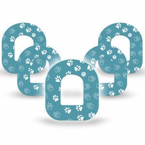 ExpressionMed Blue and White Pawprints Omnipod Tape 5-Pack
