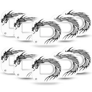 ExpressionMed Black and White Dragon Pod Tape 10-Pack with center stickers