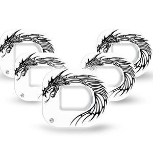ExpressionMed Black and White Dragon Pod Tape with center stickers