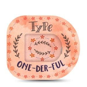 ExpressionMed Type One-Der-Ful Pod Sticker with Matching Tape Peachy Orange Type 1 Wonderful Stem Vinyl Decorative Pump Design