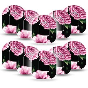 ExpressionMed Intricate Pink Flower Omnipod Tape 10-Pack Stickers and Tapes