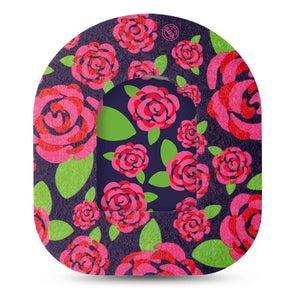 ExpressionMed Pretty Pink Roses Pod Full Wrap Sticker Single with Matching Omnipod Patch Sticker Magenta Flowers Vinyl Decoration  Pump design