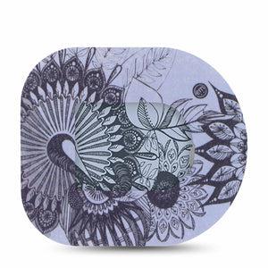 Dani Pod Center Sticker with Matching Omnipod Overlay Tape Sunflower Gray Scale Inspired Vinyl Device Pump Decorative Design