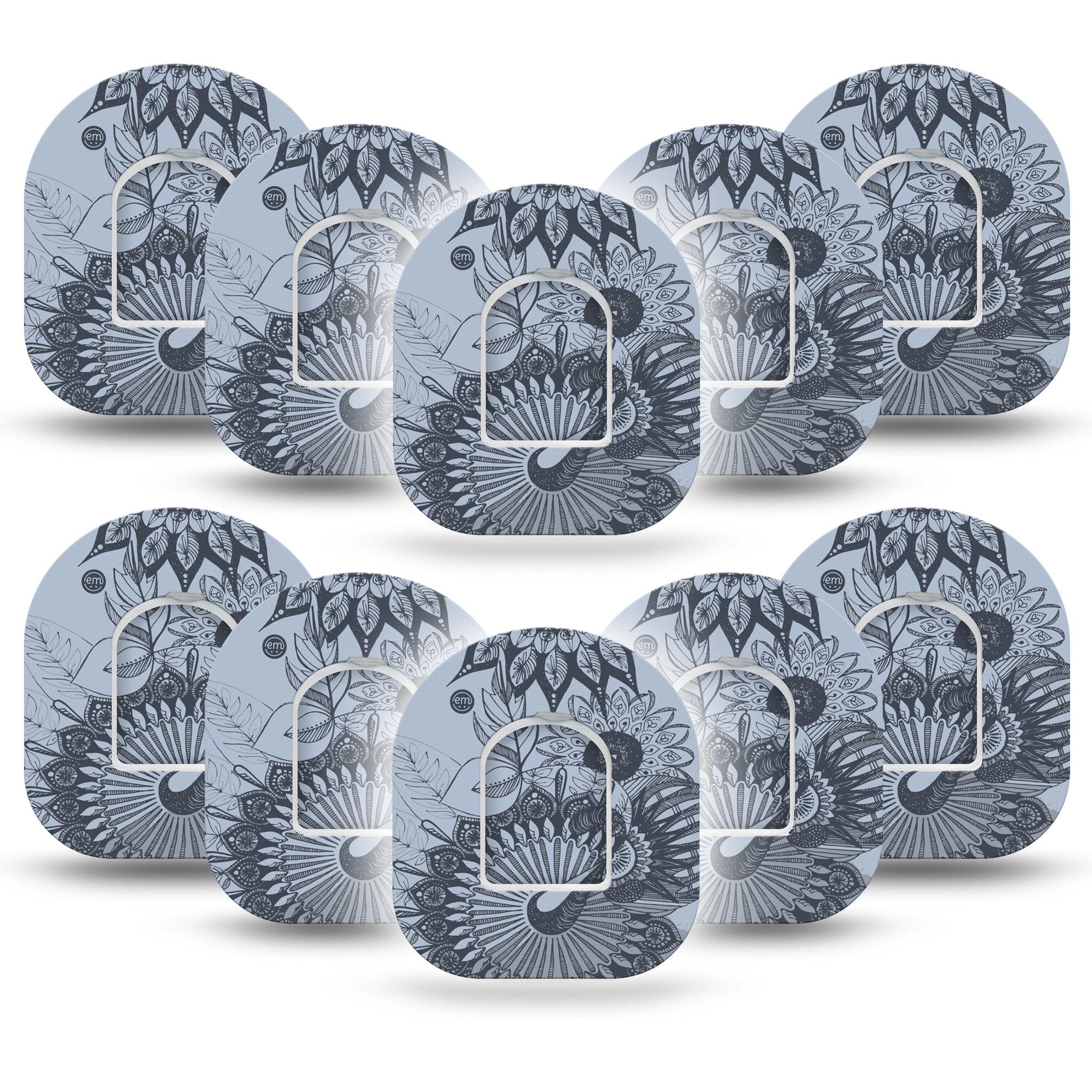 Blue Floral Dani Pod Tape 10-Pack Stickers and Tapes