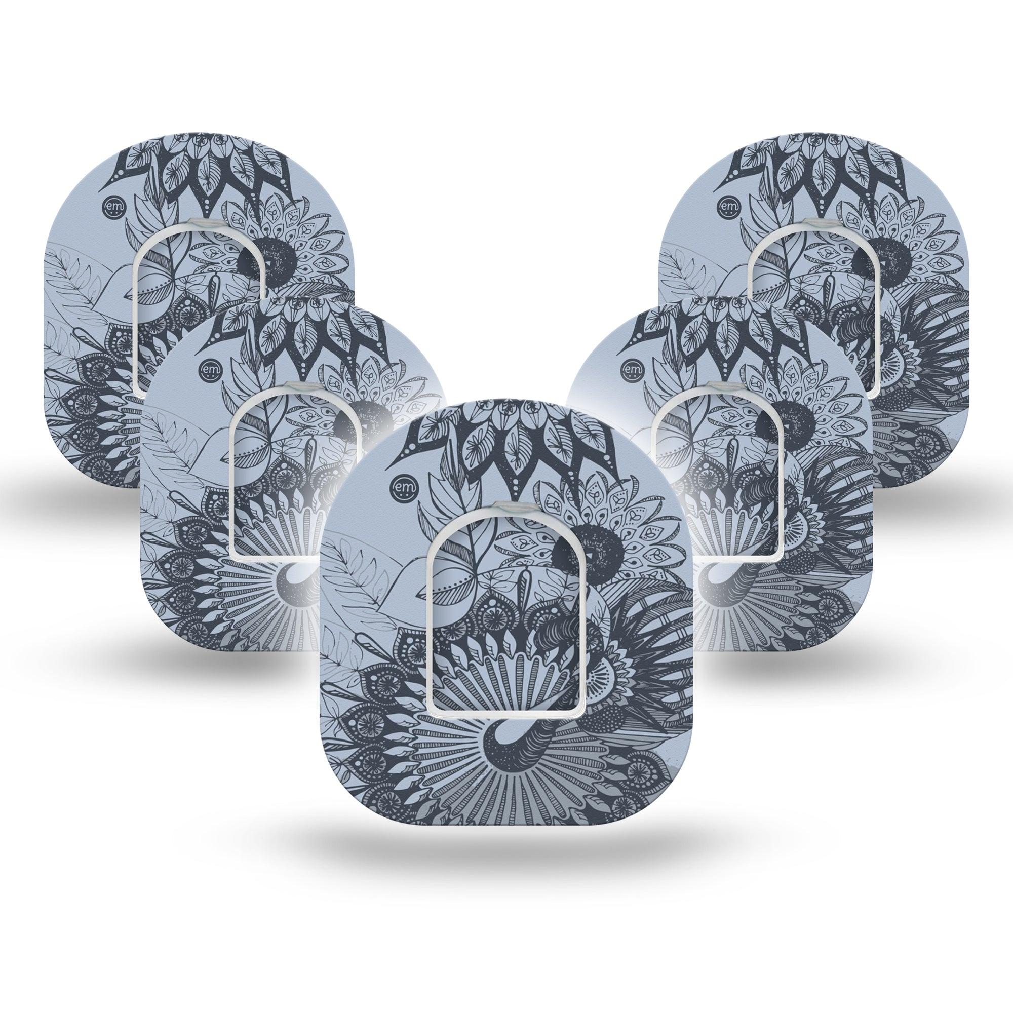 Blue Floral Dani Pod Tape 5-Pack Stickers and Tapes